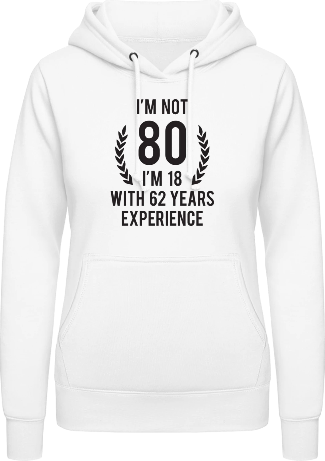 80 Years - Arctic white AWDis ladies hoodie - Front