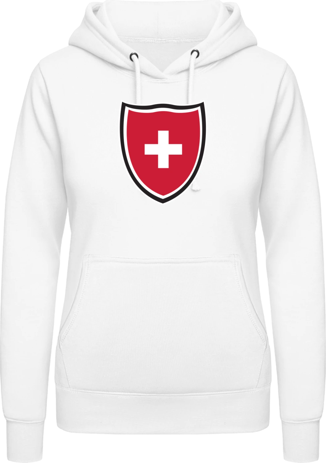 Switzerland Shield Flag - Arctic white AWDis ladies hoodie - Front