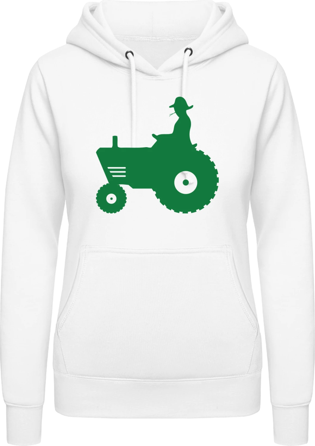 Farmer Driving Tractor - Arctic white AWDis ladies hoodie - Front