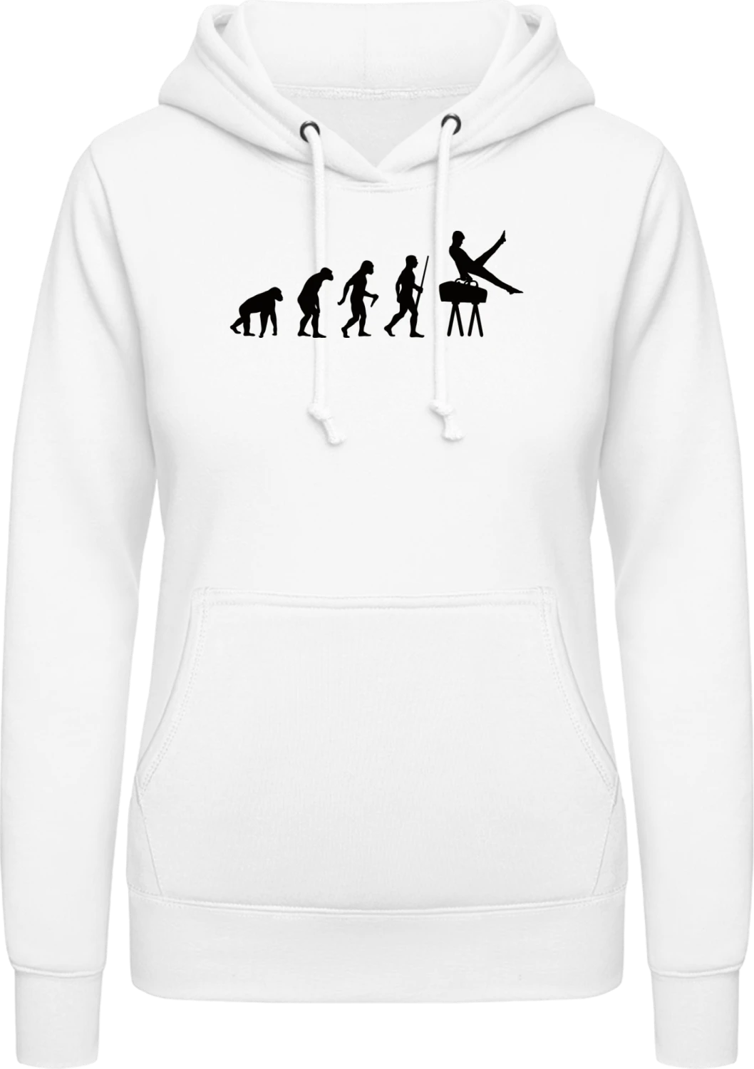 Pommel Horse Gymnastics Evolution - Arctic white AWDis ladies hoodie - Front