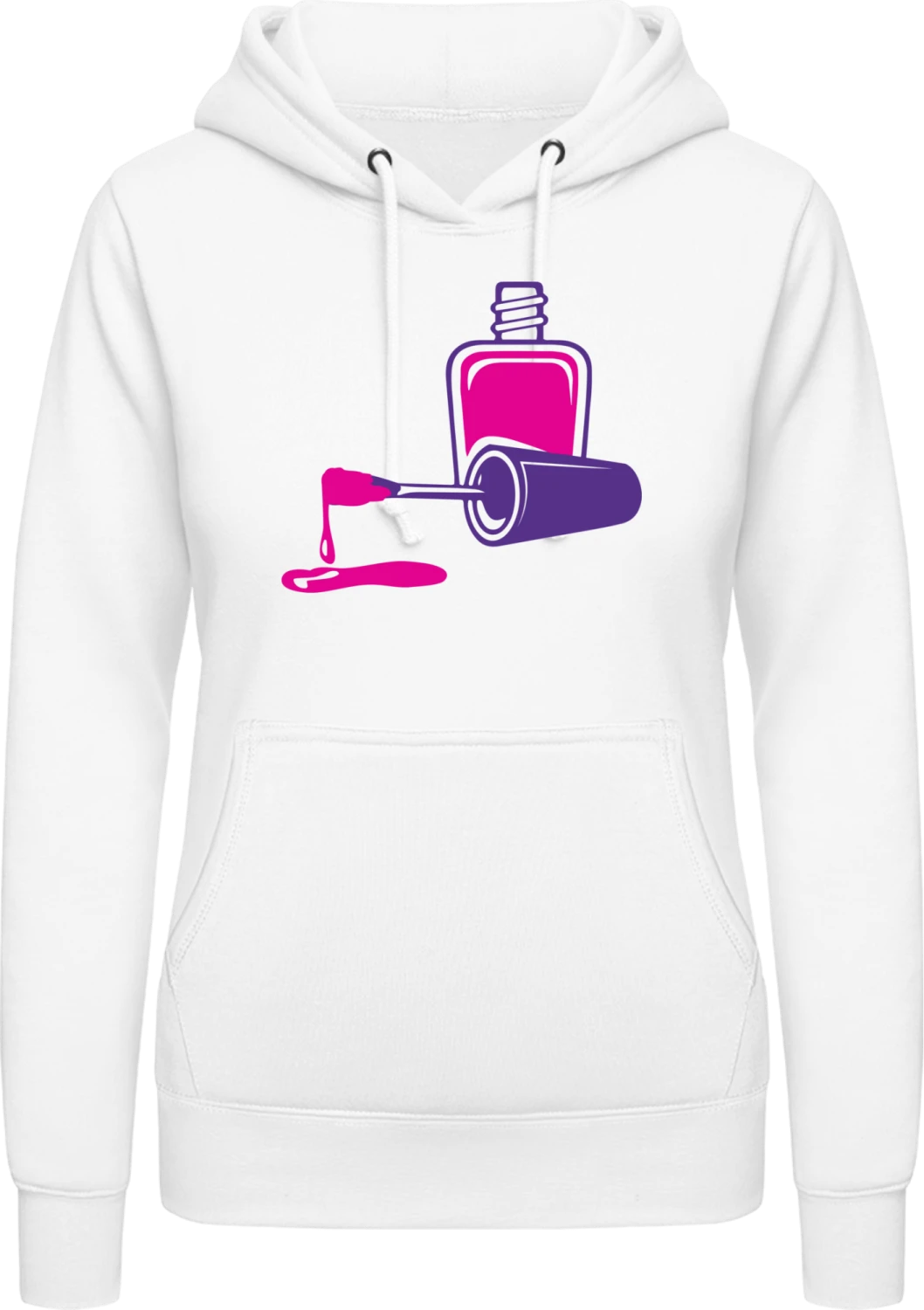 Nail Polish - Arctic white AWDis ladies hoodie - Front