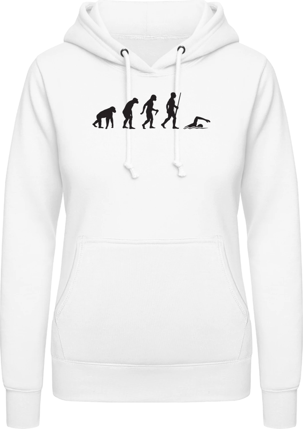 Swimmer Evolution - Arctic white AWDis ladies hoodie - Front