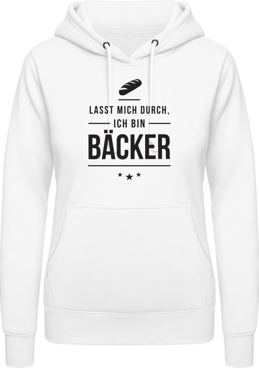 Lasst mich durch ich bin Bäcker - Arctic white AWDis ladies hoodie - Front