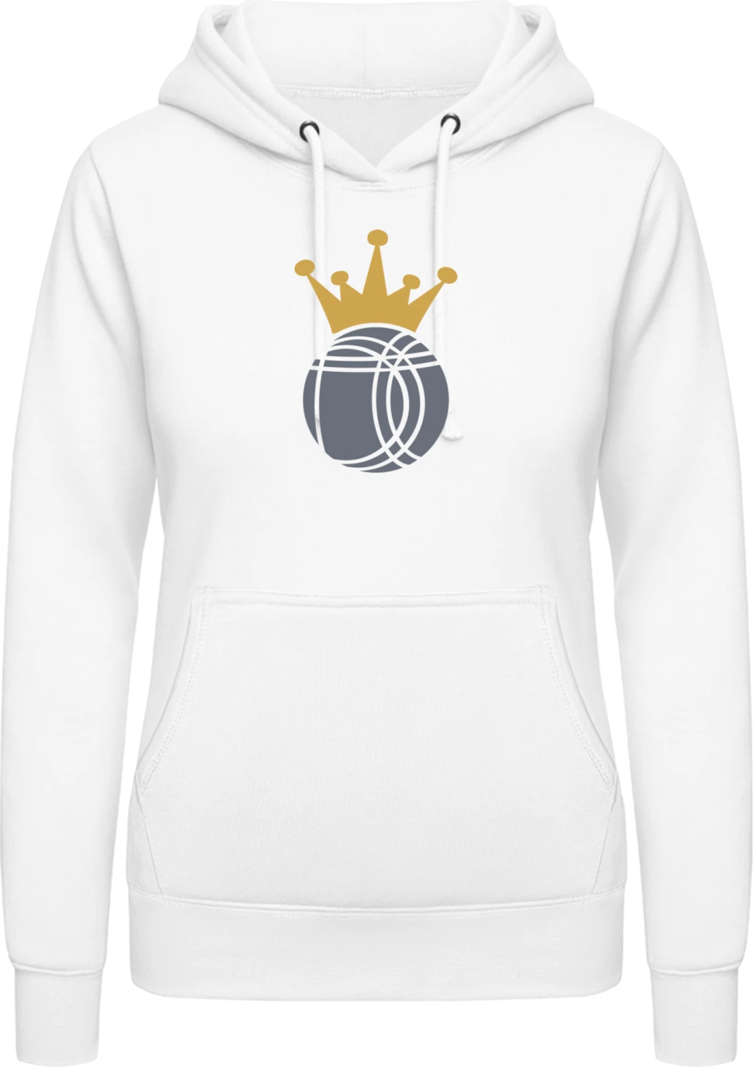 Boule Pétanque King - Arctic white AWDis ladies hoodie - Front