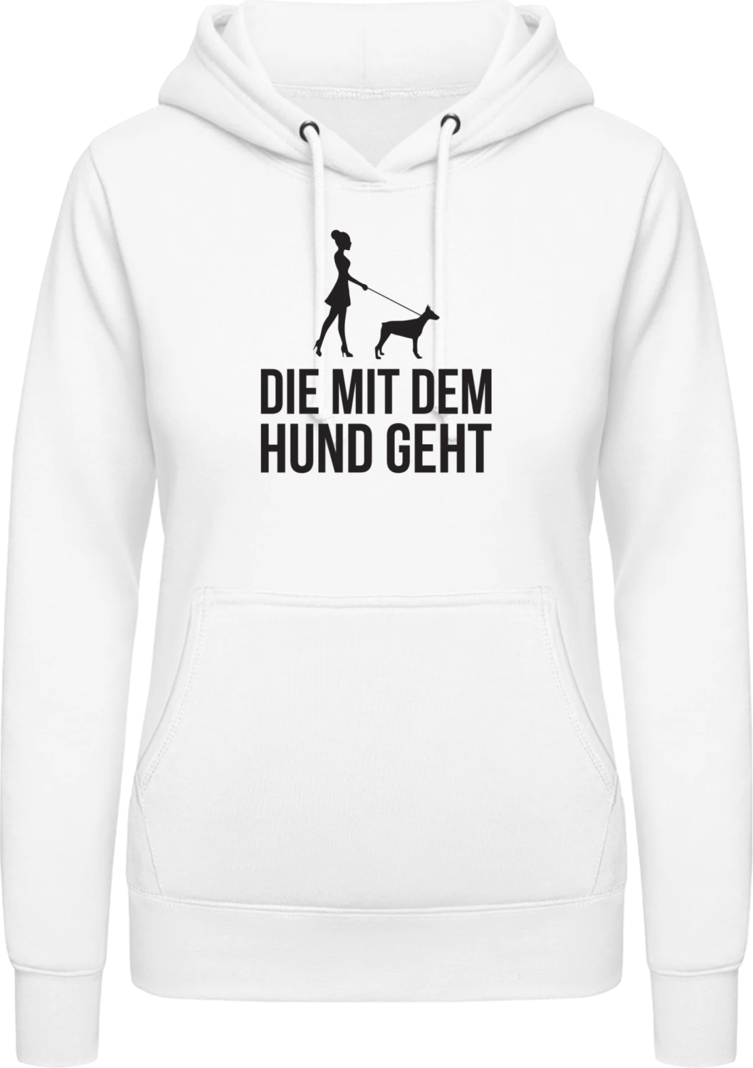 Die mit dem Hund geht - Arctic white AWDis ladies hoodie - Front