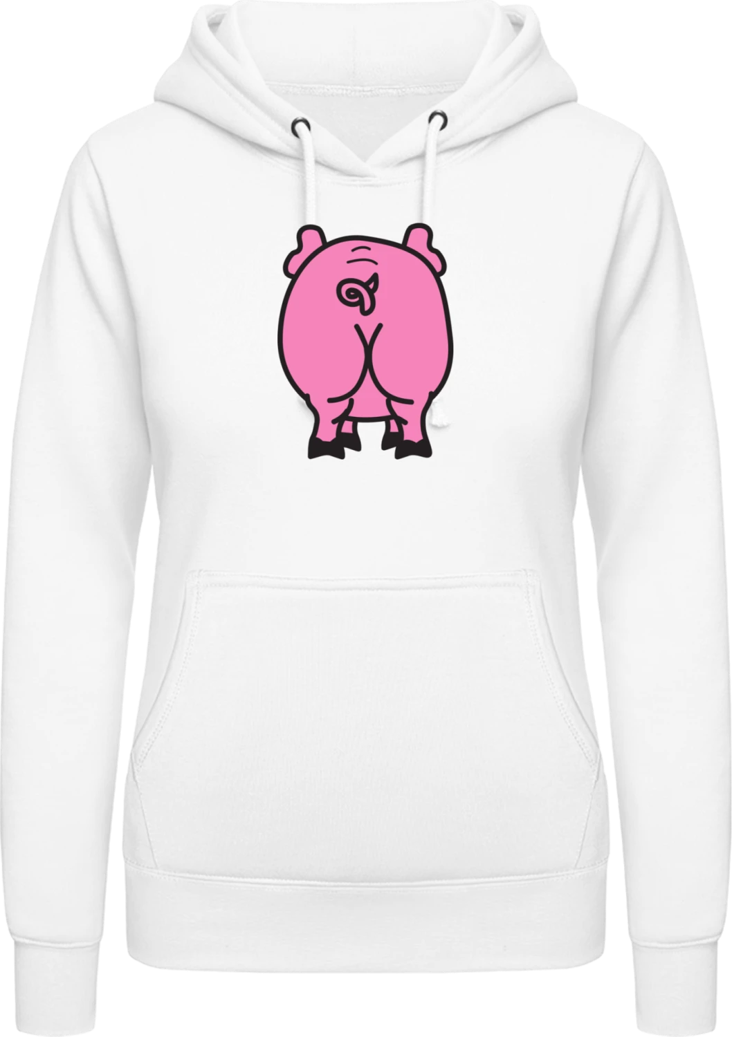 Pig Butt - Arctic white AWDis ladies hoodie - Front