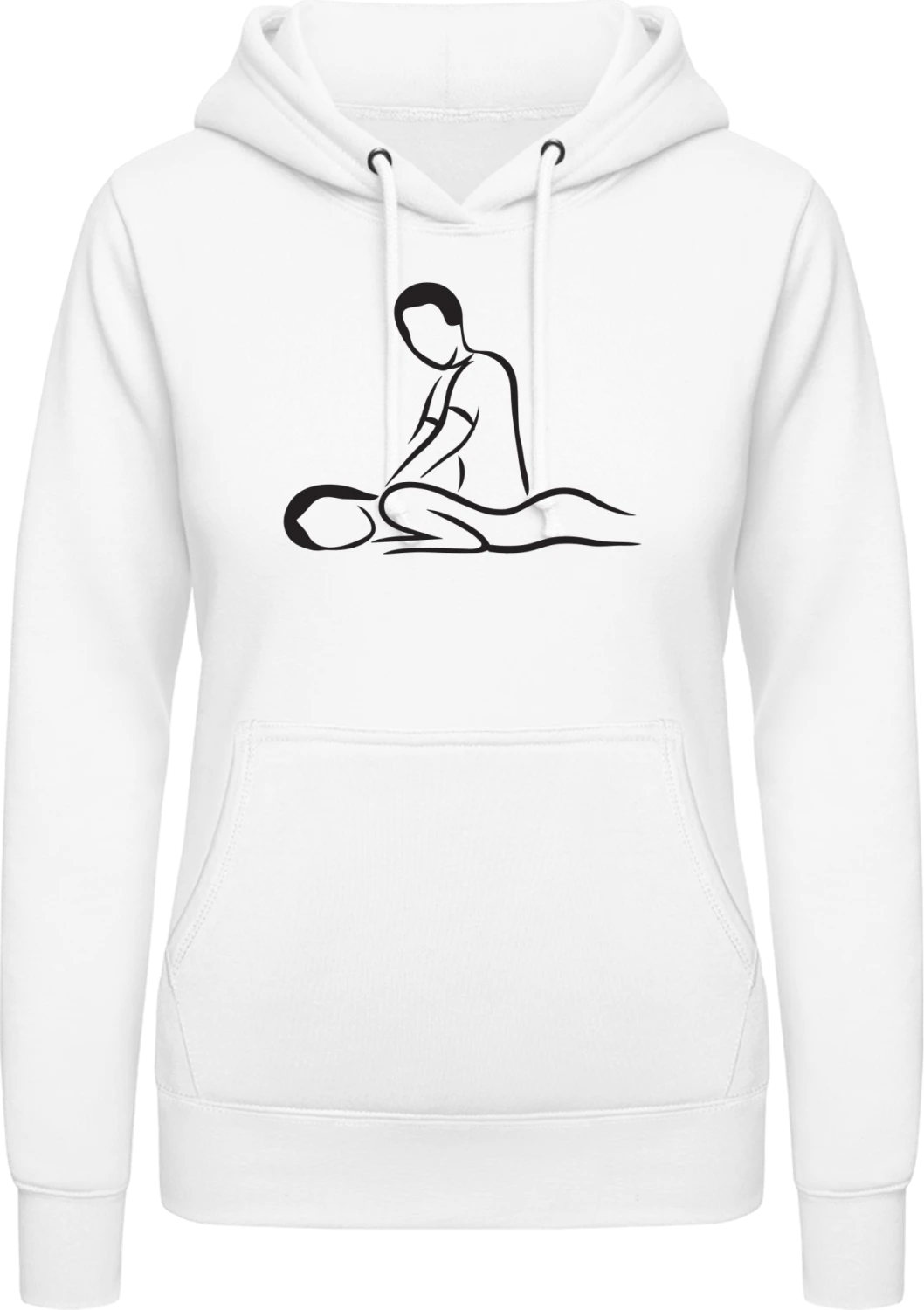 Massage - Arctic white AWDis ladies hoodie - Front