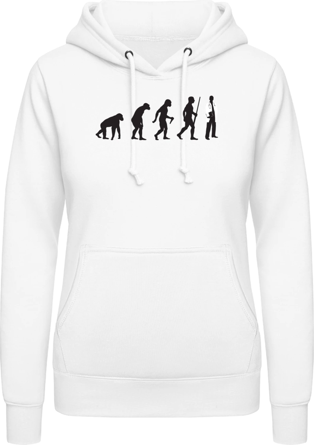 Doctor Evolution - Arctic white AWDis ladies hoodie - Front