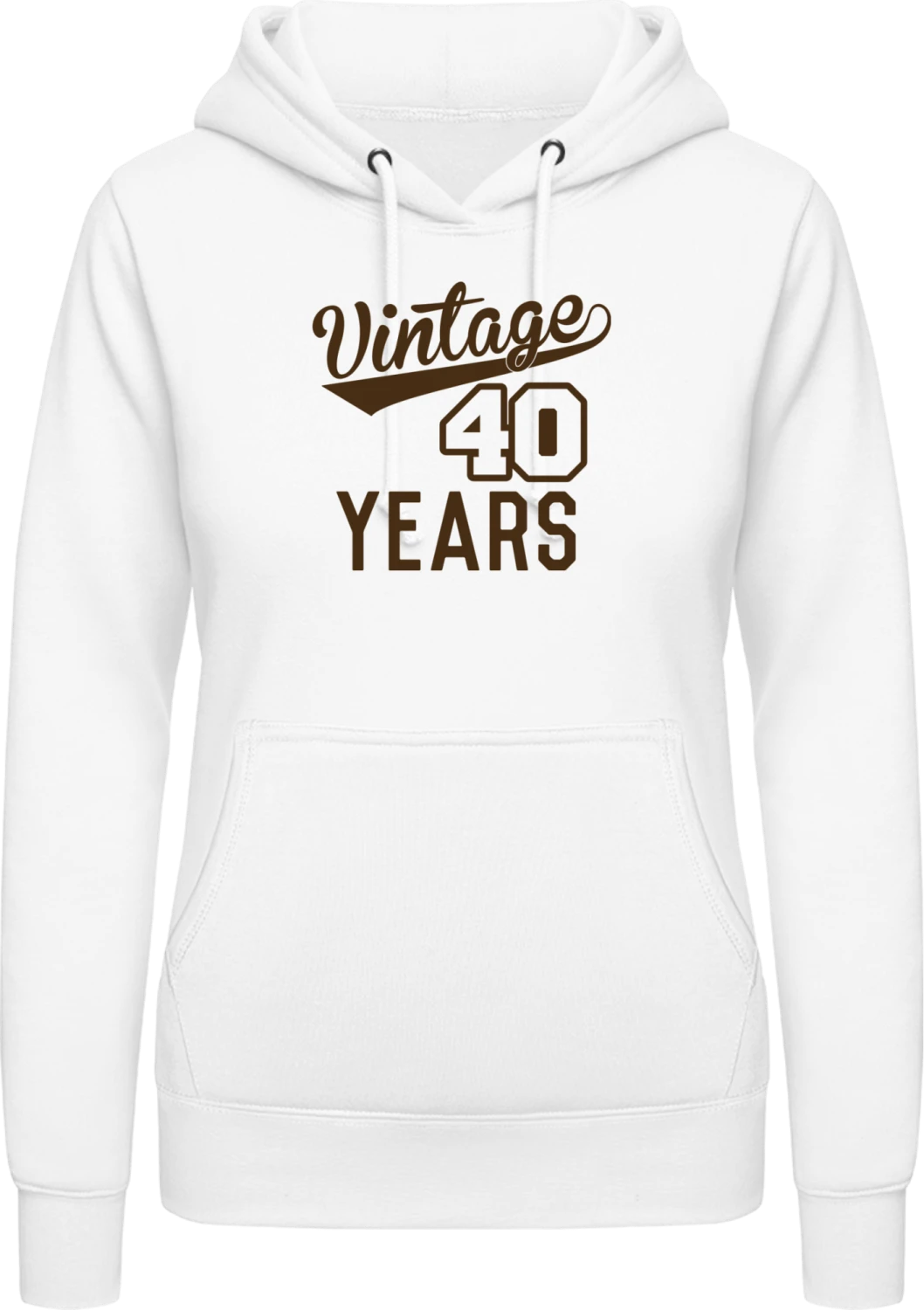 Vintage 40 Years - Arctic white AWDis ladies hoodie - Front