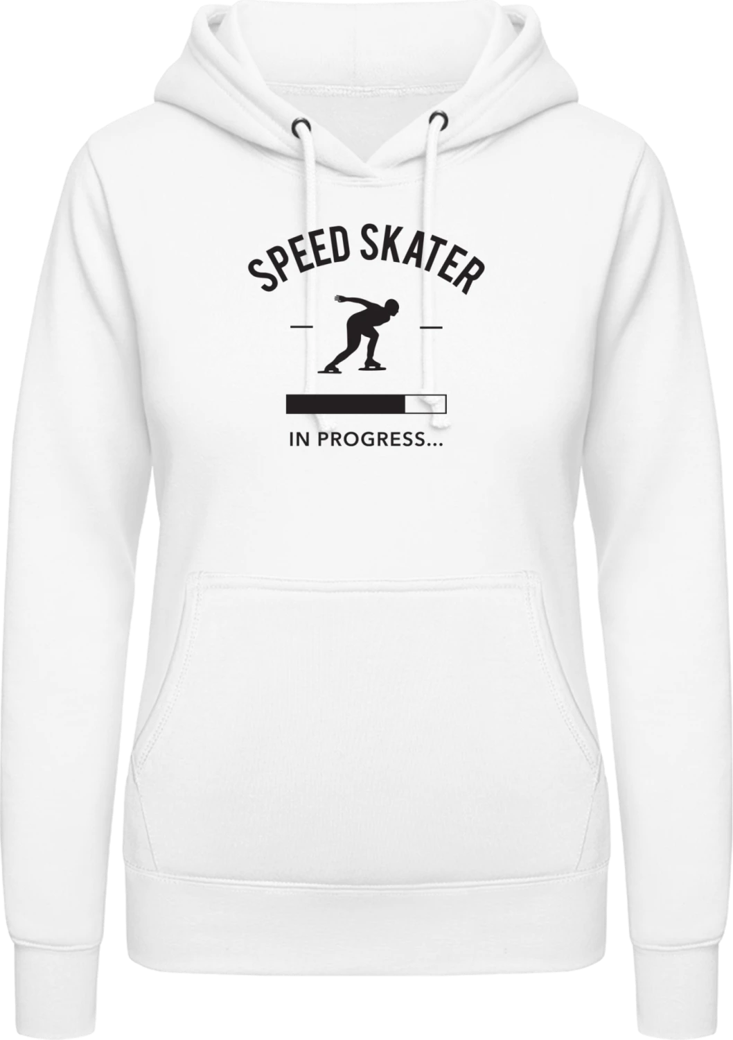 Speed Skater in Progress - Arctic white AWDis ladies hoodie - Front