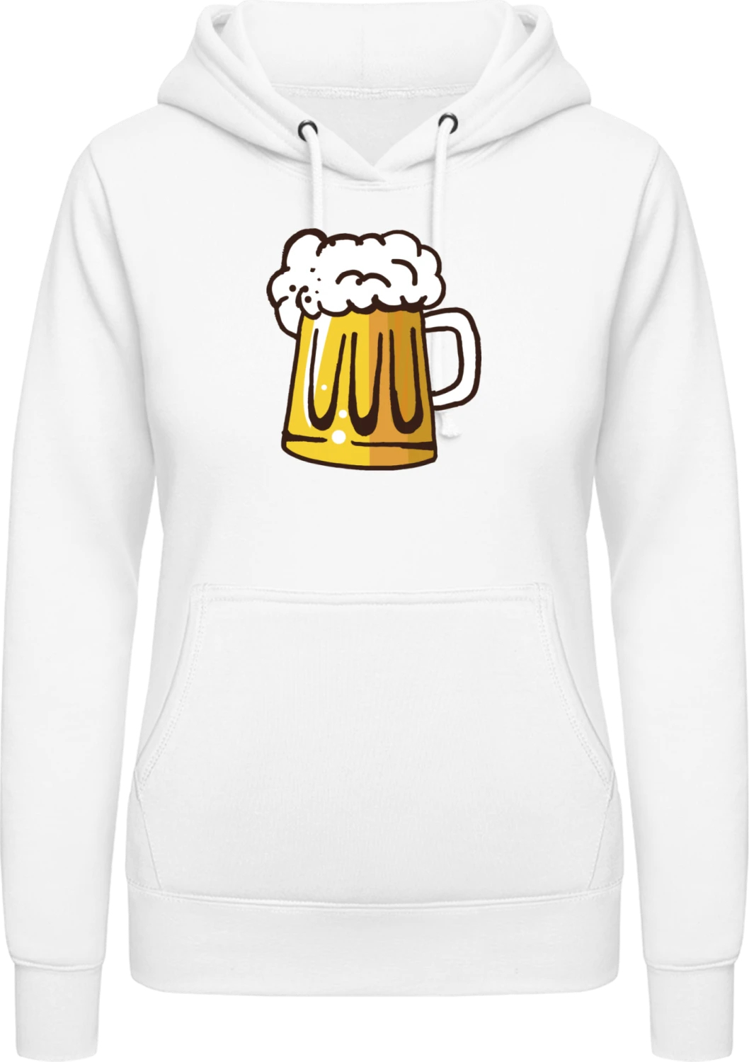 Big Beer Glass - Arctic white AWDis ladies hoodie - Front