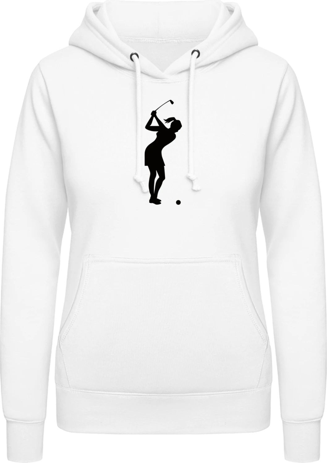 Golfing Woman - Arctic white AWDis ladies hoodie - Front