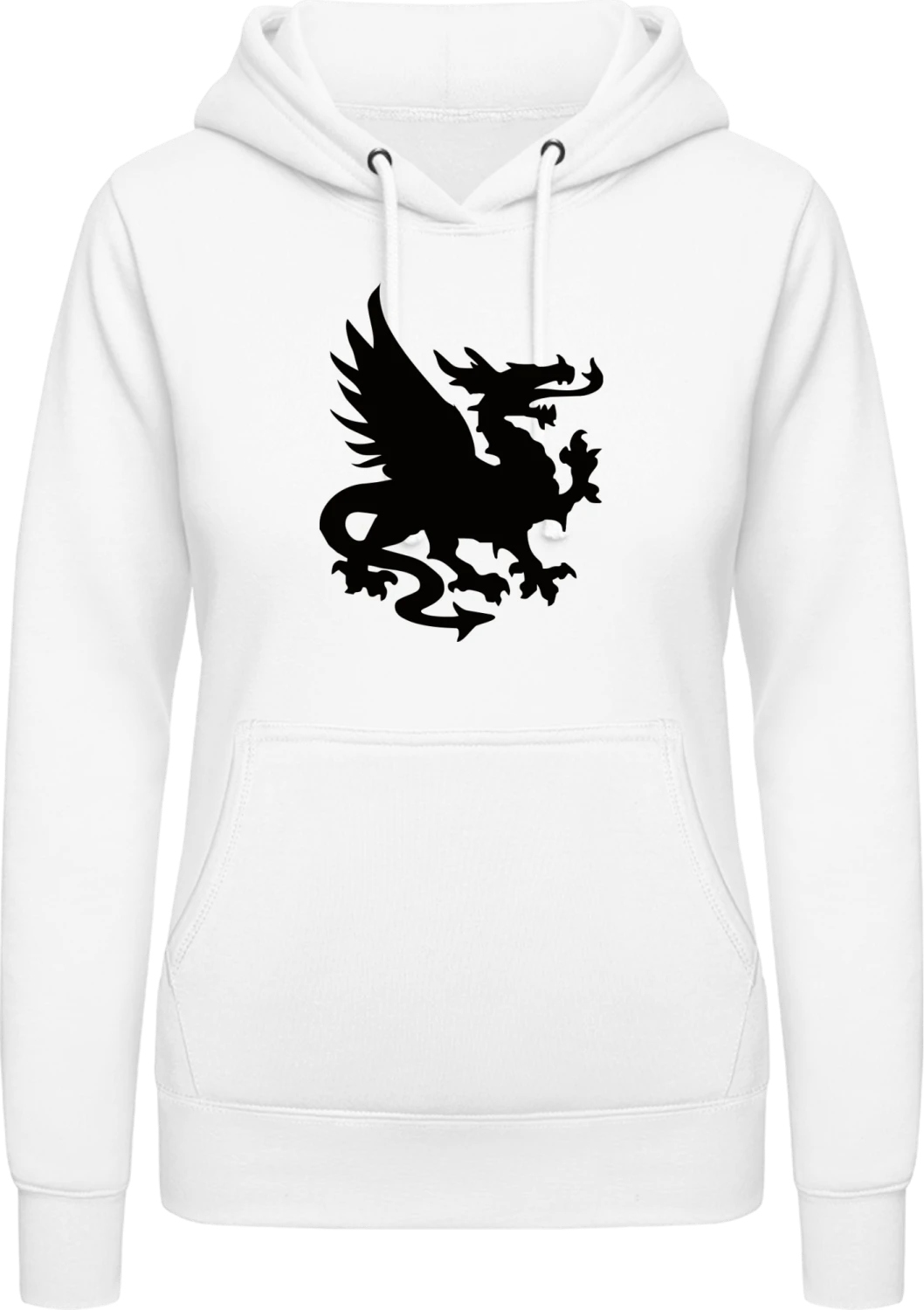 Dragon Logo - Arctic white AWDis ladies hoodie - Front