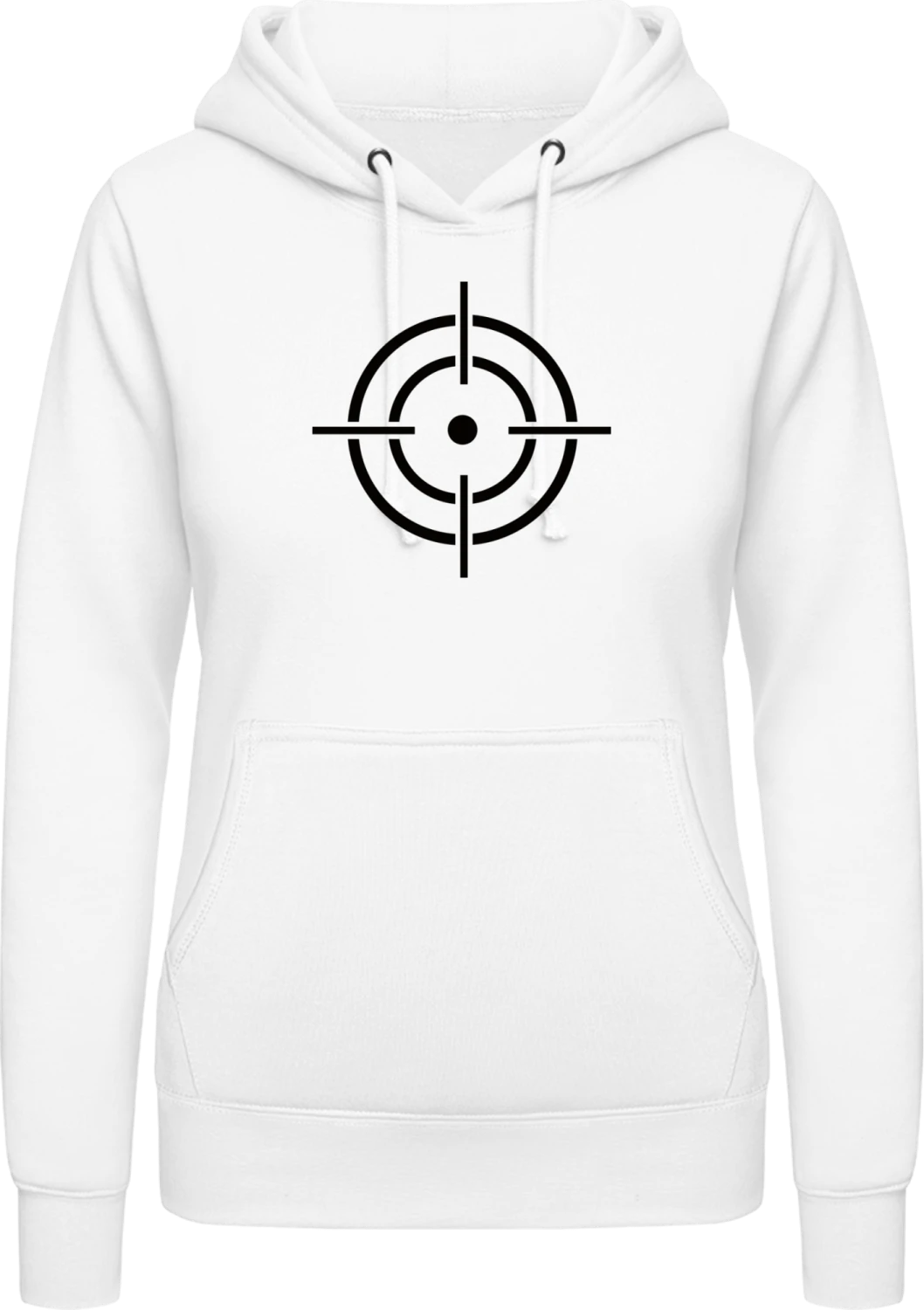 Shooting Target Logo - Arctic white AWDis ladies hoodie - Front