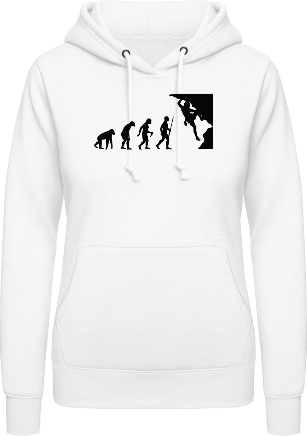 Climb Evolution - Arctic white AWDis ladies hoodie - Front