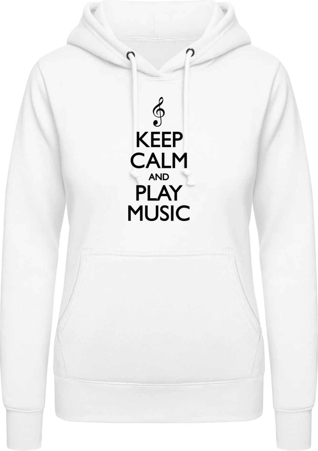 Keep Calm and Play Music - Arctic white AWDis ladies hoodie - Front