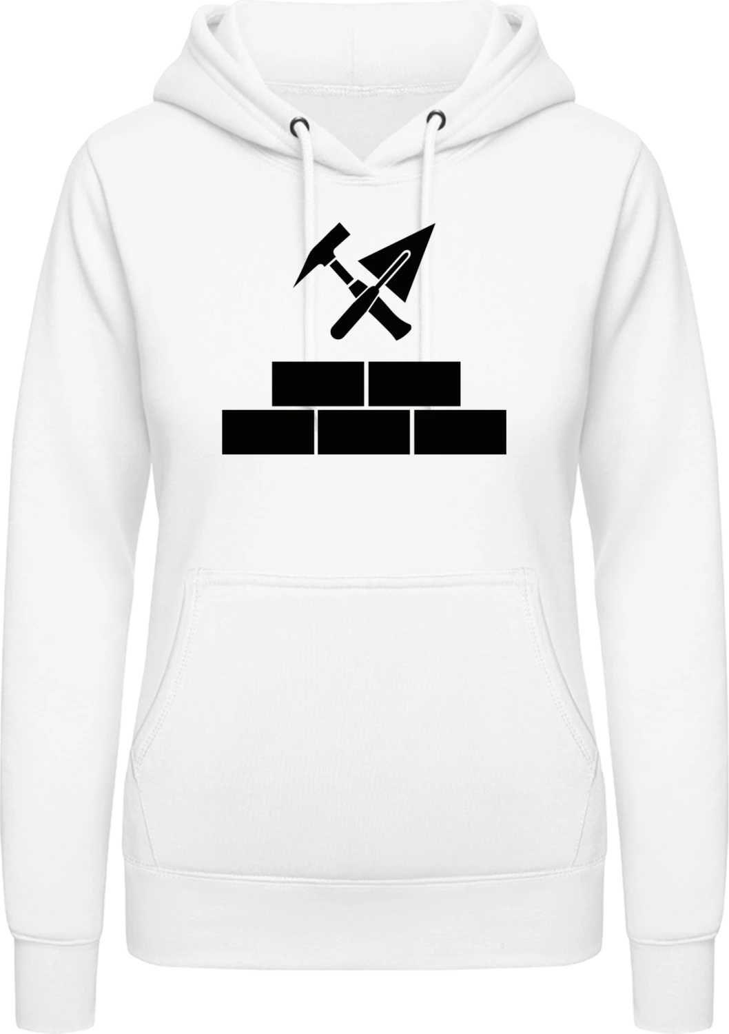 Mason Logo - Arctic white AWDis ladies hoodie - Front