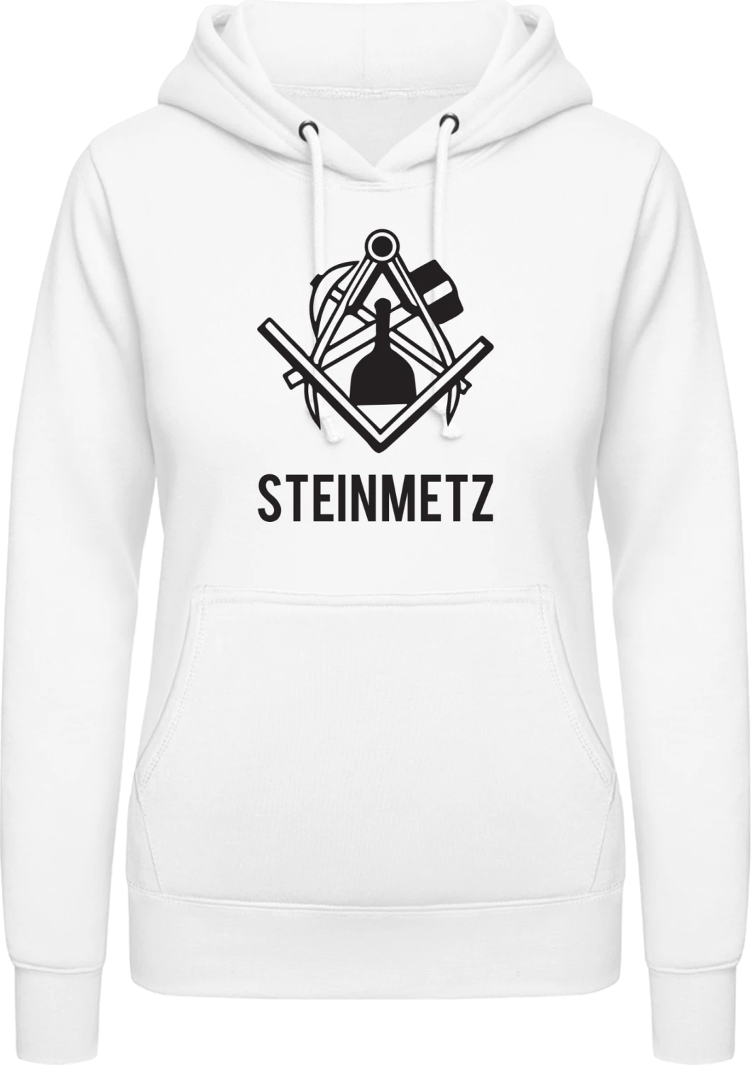 Steinmetz Logo Design - Arctic white AWDis ladies hoodie - Front