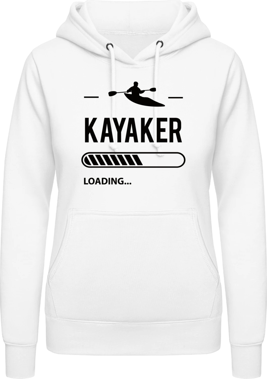 Kayaker Loading - Arctic white AWDis ladies hoodie - Front