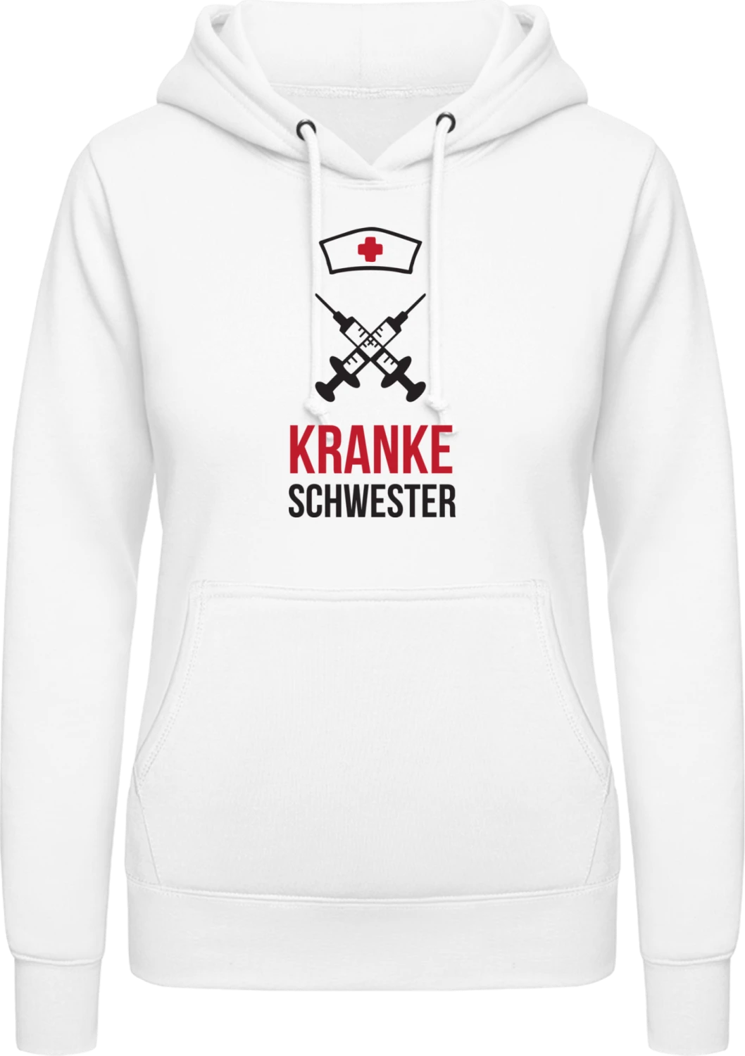 Kranke Schwester - Arctic white AWDis ladies hoodie - Front