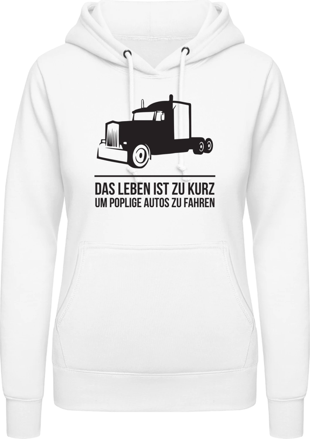 Das Leben ist zu kurz um poplige Autos zu fahren - Arctic white AWDis ladies hoodie - Front