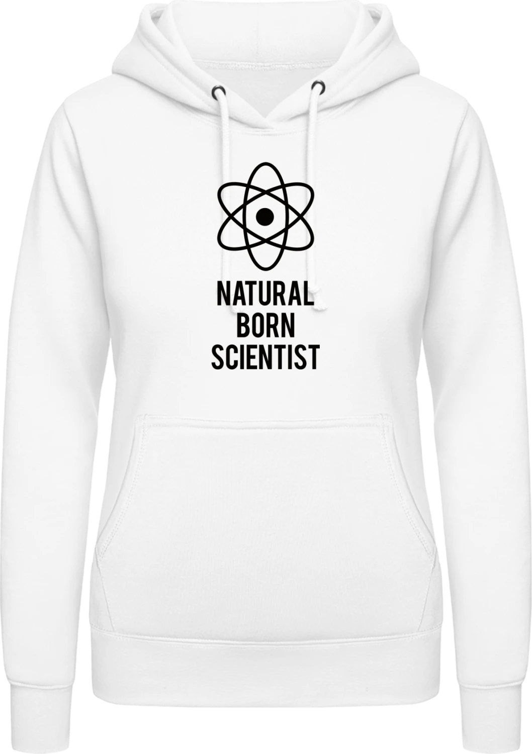 Natural Born Scientist - Arctic white AWDis ladies hoodie - Front