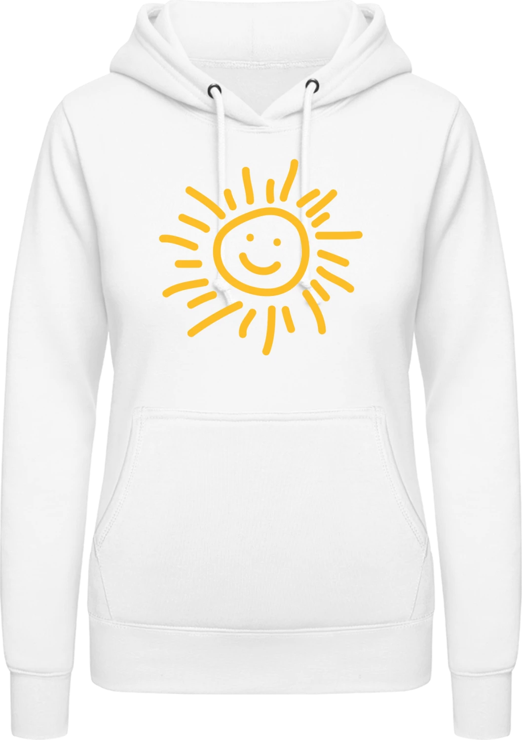 Happy Sun - Arctic white AWDis ladies hoodie - Front