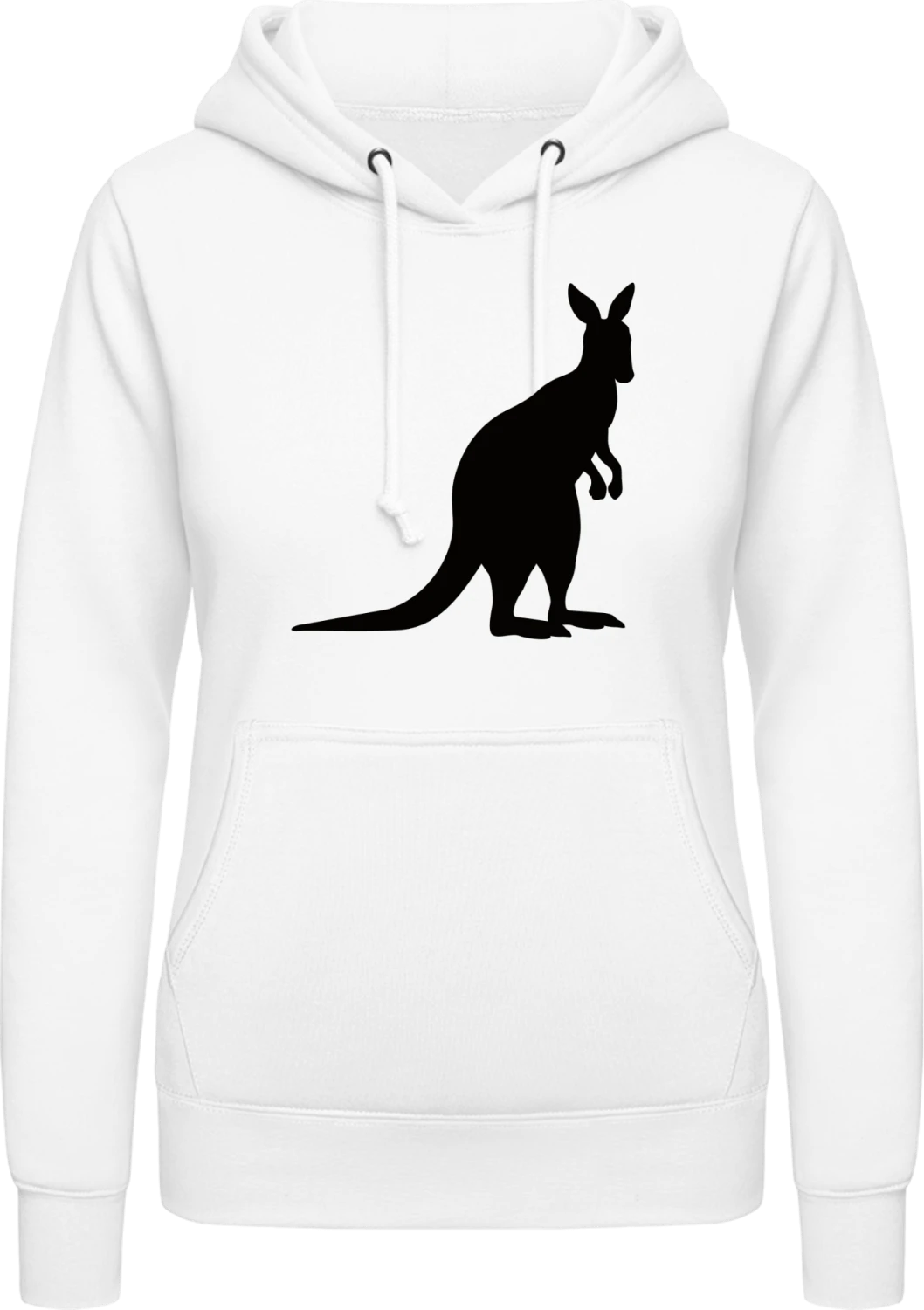 Kangaroo - Arctic white AWDis ladies hoodie - Front