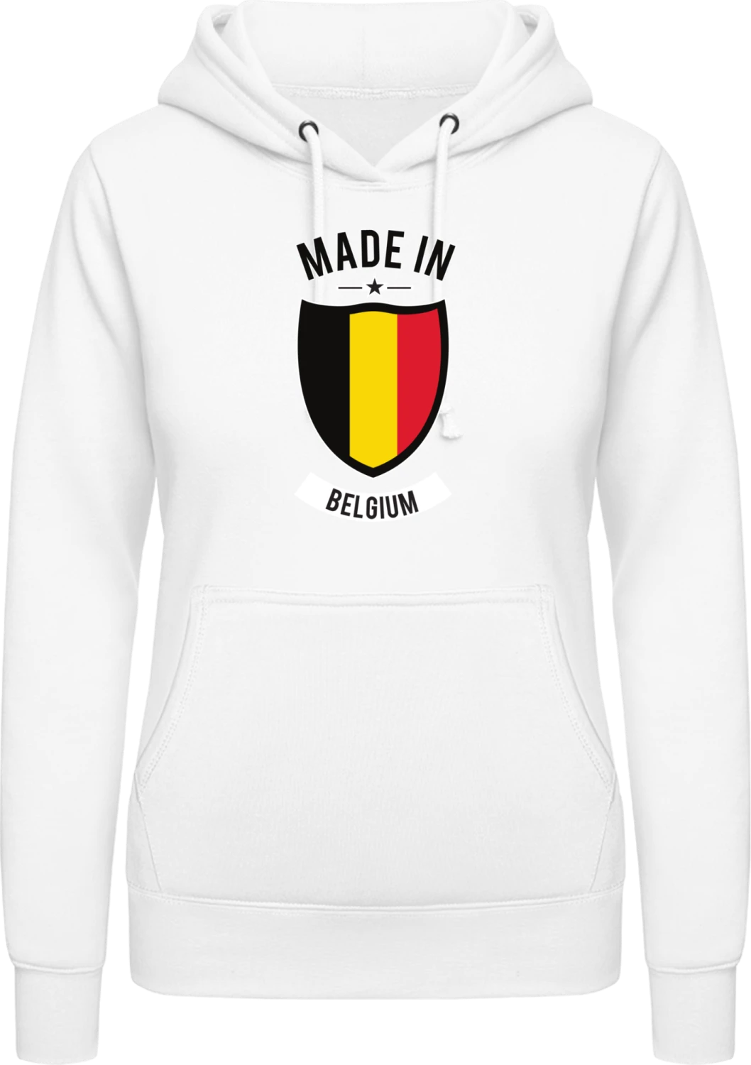 Made in Belgium - Arctic white AWDis ladies hoodie - Front