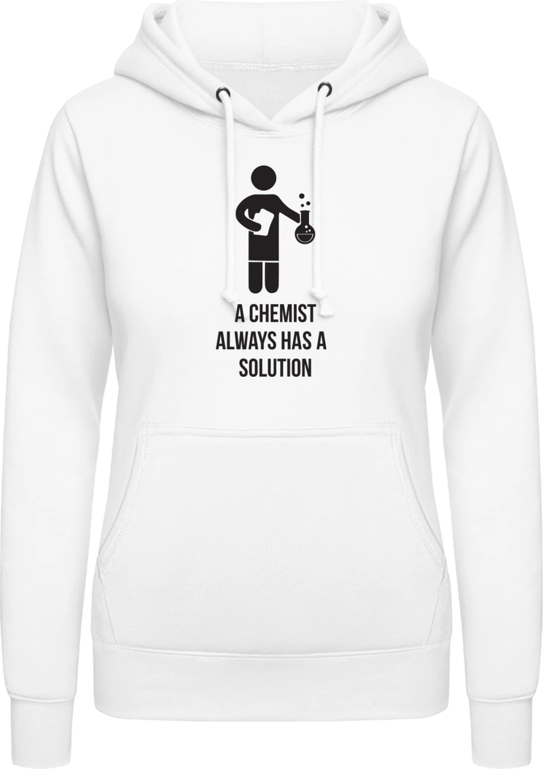 A Chemist Always Has A Solution - Arctic white AWDis ladies hoodie - Front