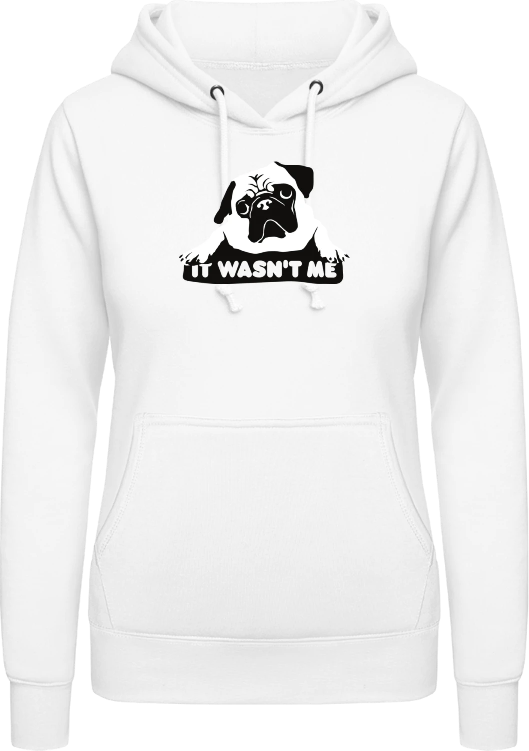 Mops Hund - Arctic white AWDis ladies hoodie - Front