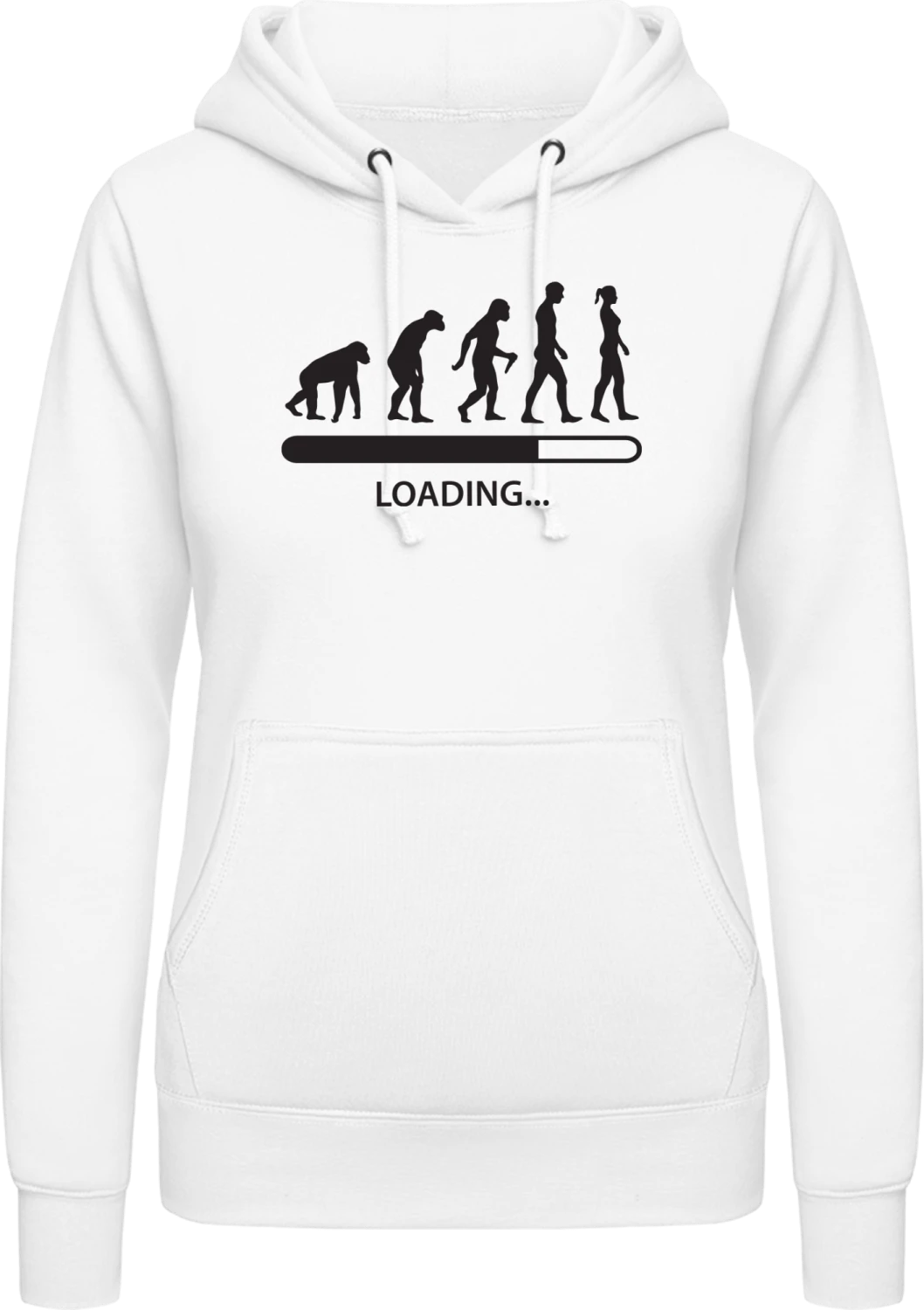 Female Evolution Loading - Arctic white AWDis ladies hoodie - Front