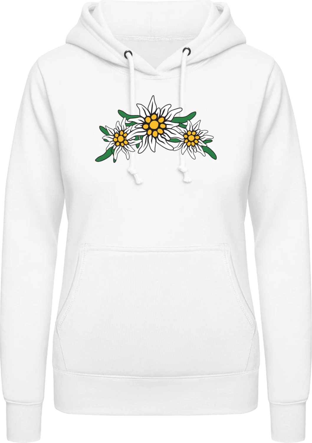 Edelweiss Flowers - Arctic white AWDis ladies hoodie - Front