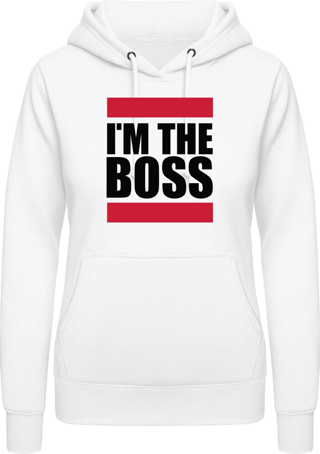 I'm The Boss Logo - Arctic white AWDis ladies hoodie - Front