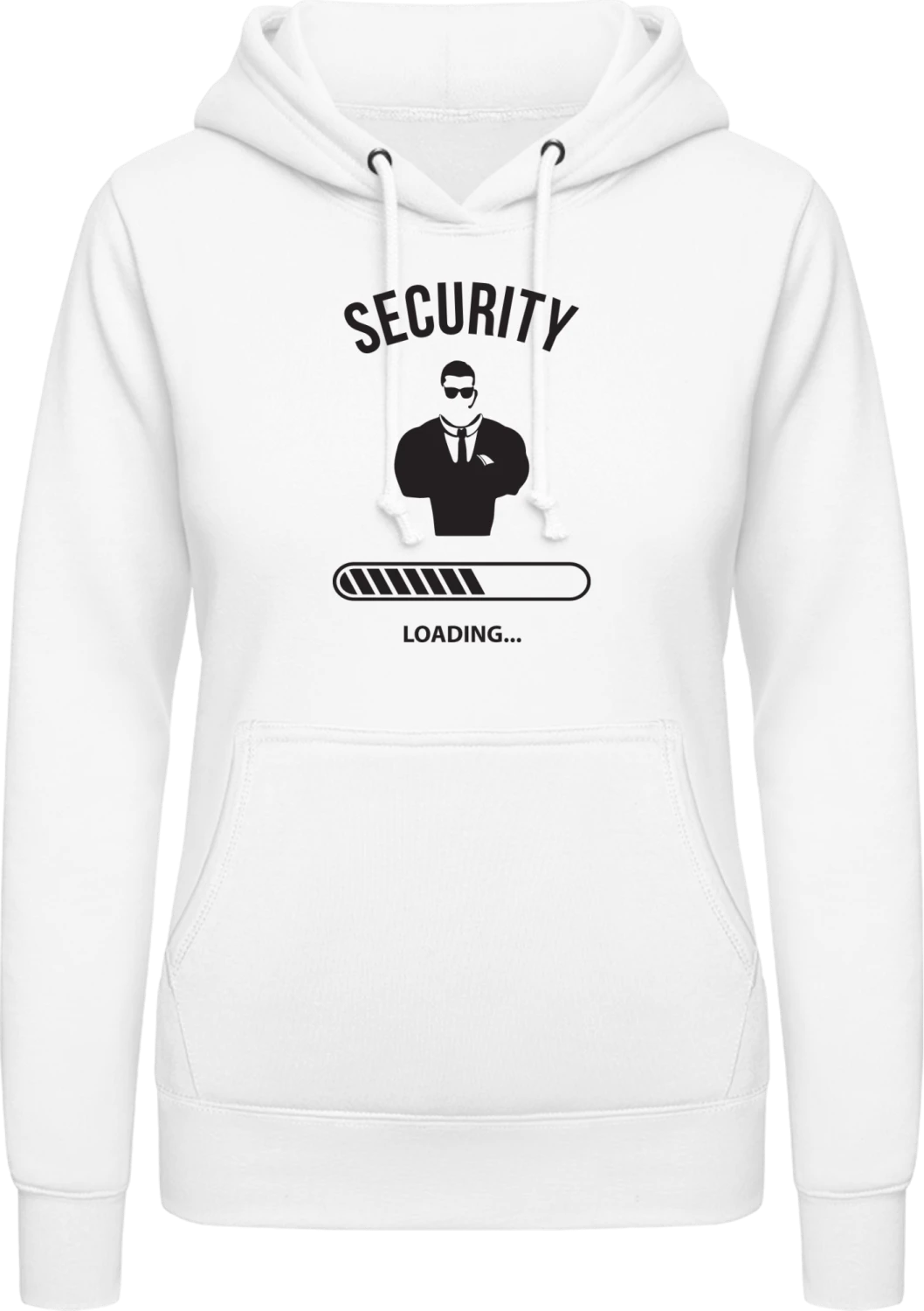 Security Loading - Arctic white AWDis ladies hoodie - Front