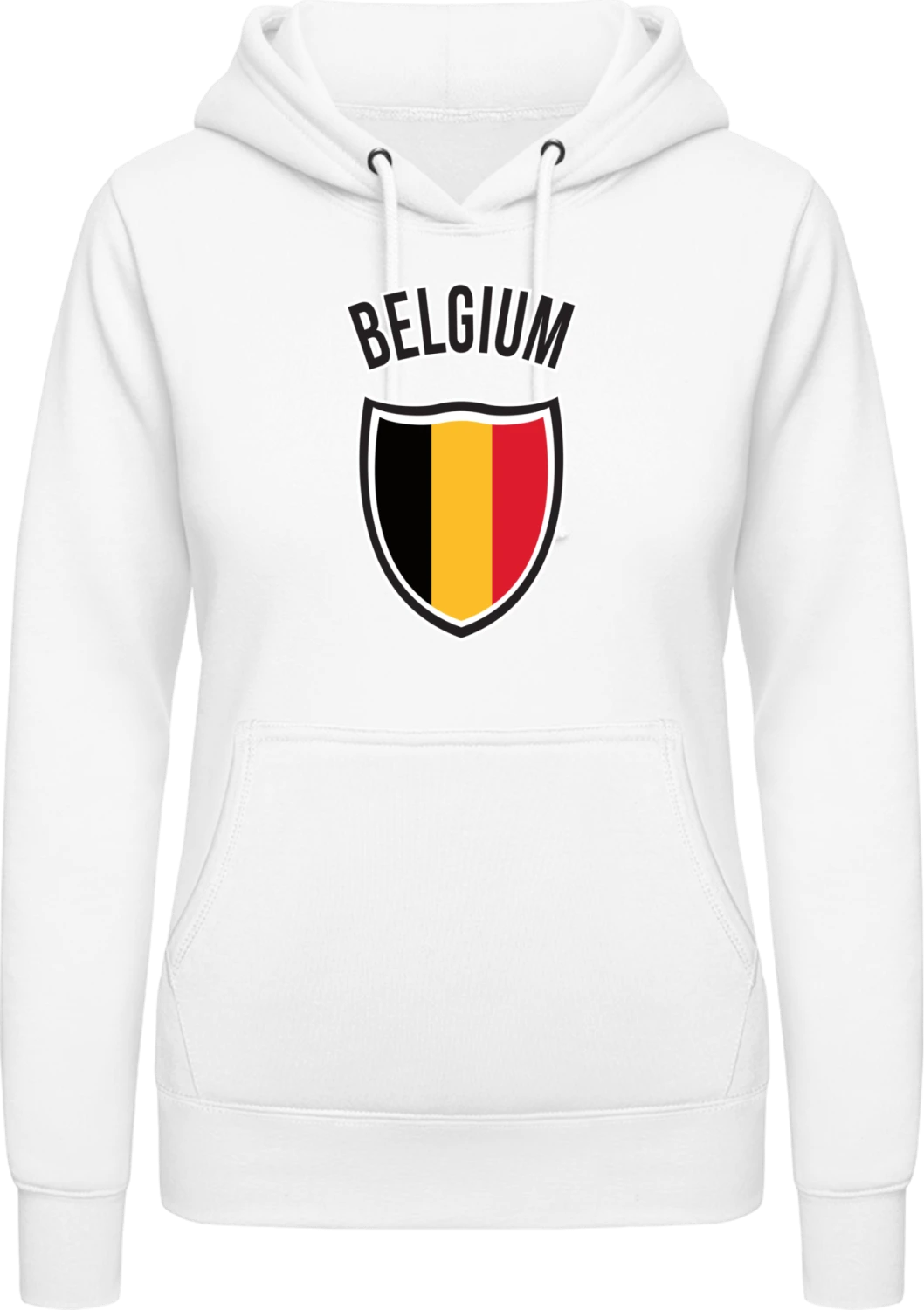 Belgium Flag Shield - Arctic white AWDis ladies hoodie - Front