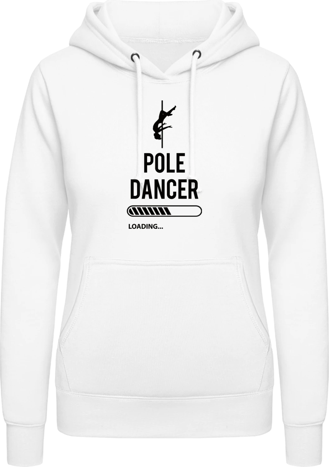 Pole Dancer Loading - Arctic white AWDis ladies hoodie - Front