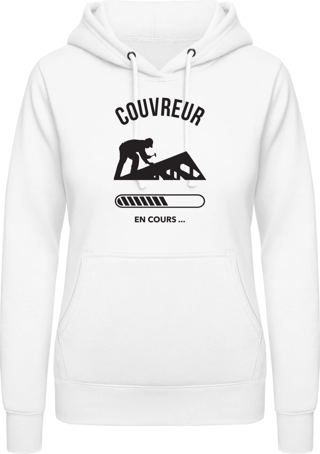 Couvreur en cours - Arctic white AWDis ladies hoodie - Front