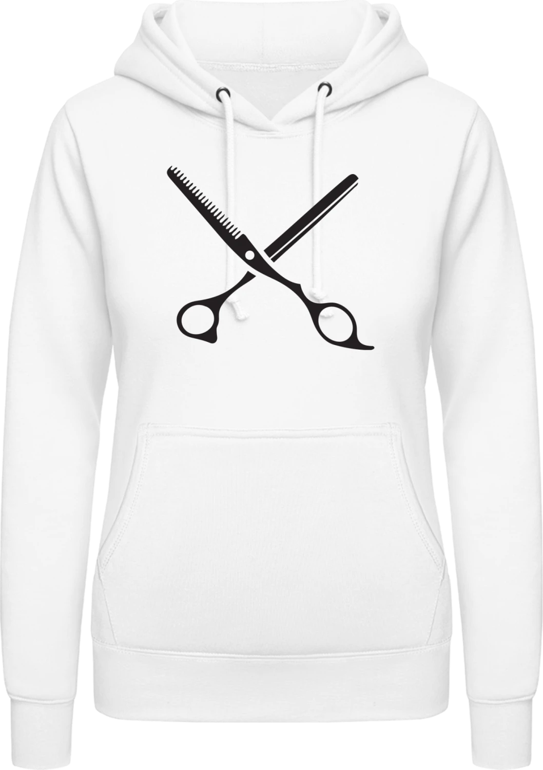 Haarscheere - Arctic white AWDis ladies hoodie - Front