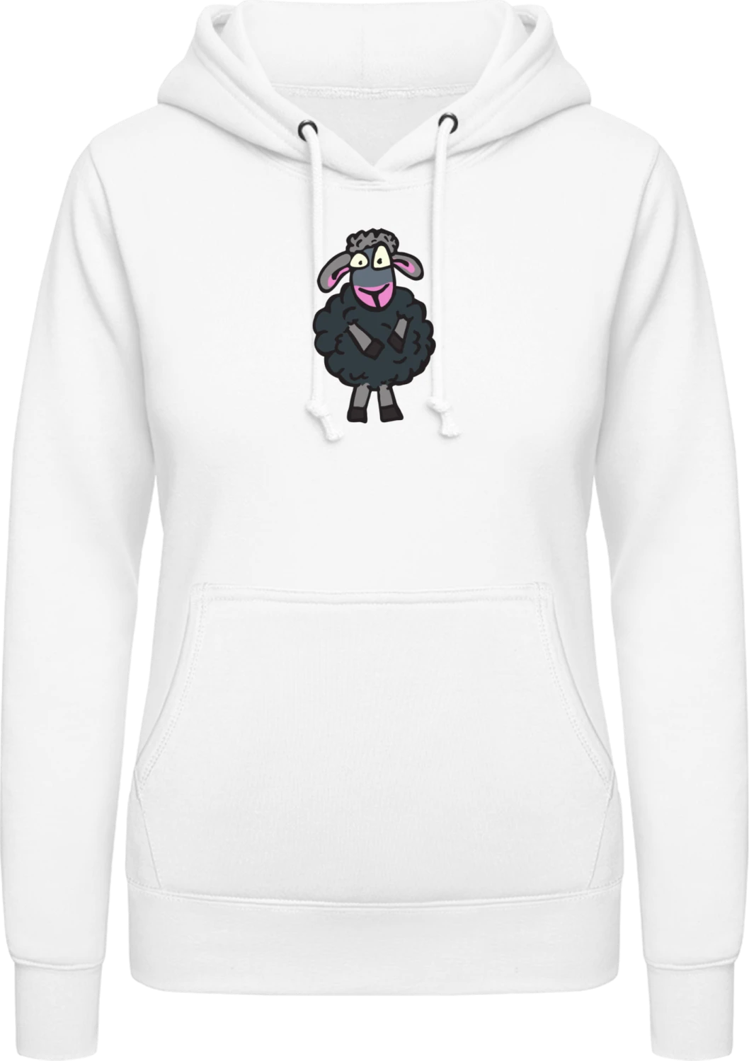 Schaf Comic - Arctic white AWDis ladies hoodie - Front