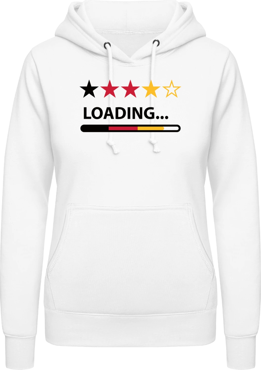 Deutschland Fünfter Stern - Arctic white AWDis ladies hoodie - Front