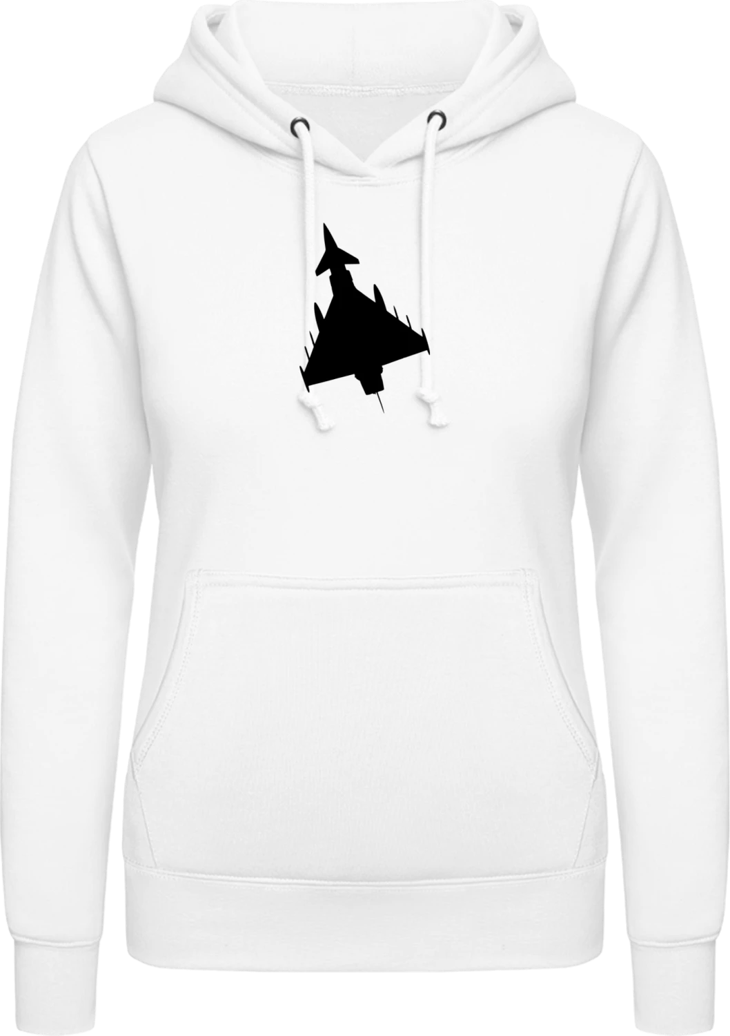 Fighter Jet Silhouette - Arctic white AWDis ladies hoodie - Front