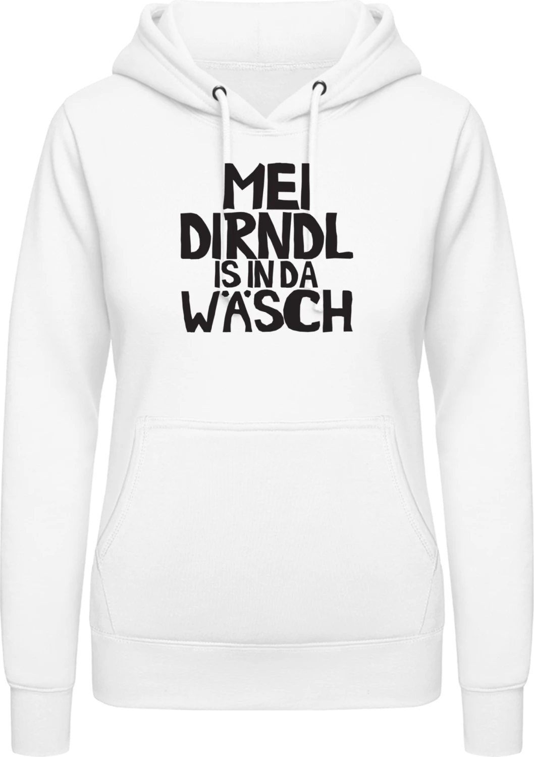 Mei Dirndl in da Wäsch - Arctic white AWDis ladies hoodie - Front