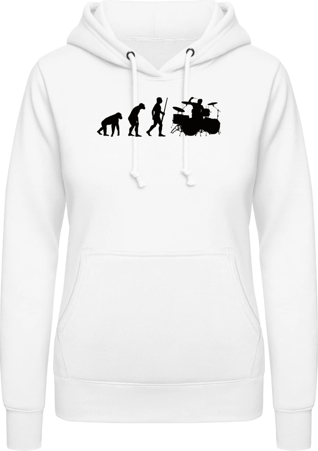 Drummer Evolution - Arctic white AWDis ladies hoodie - Front