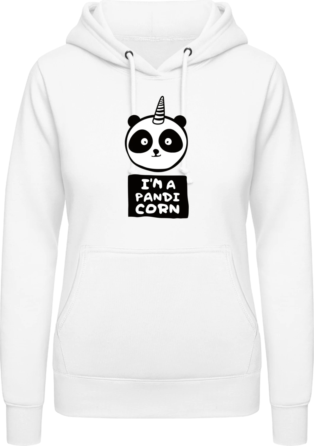 I´m A Pandicorn - Arctic white AWDis ladies hoodie - Front