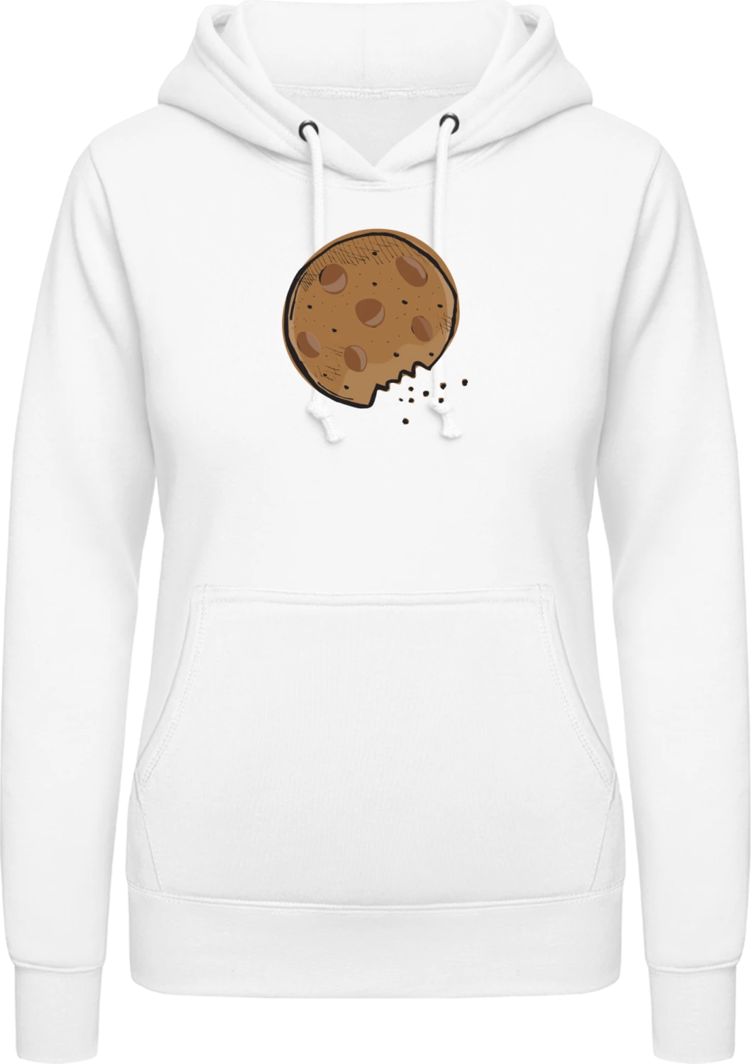 Bitten Off Cookie - Arctic white AWDis ladies hoodie - Front