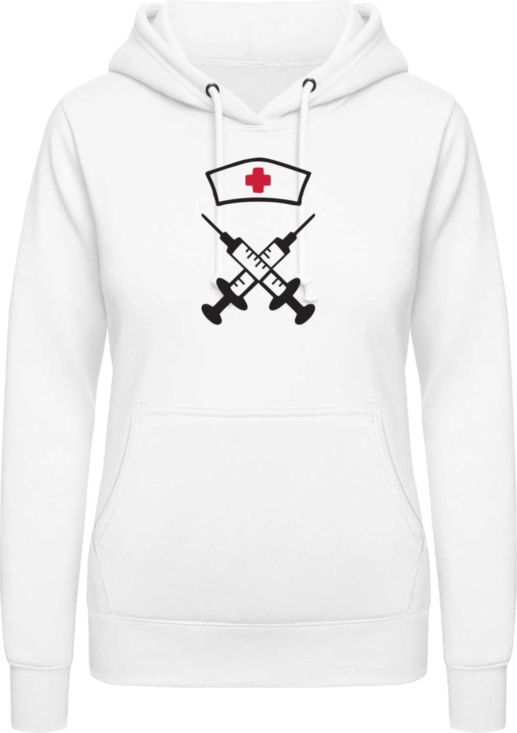 Nurse Equipment - Arctic white AWDis ladies hoodie - Front