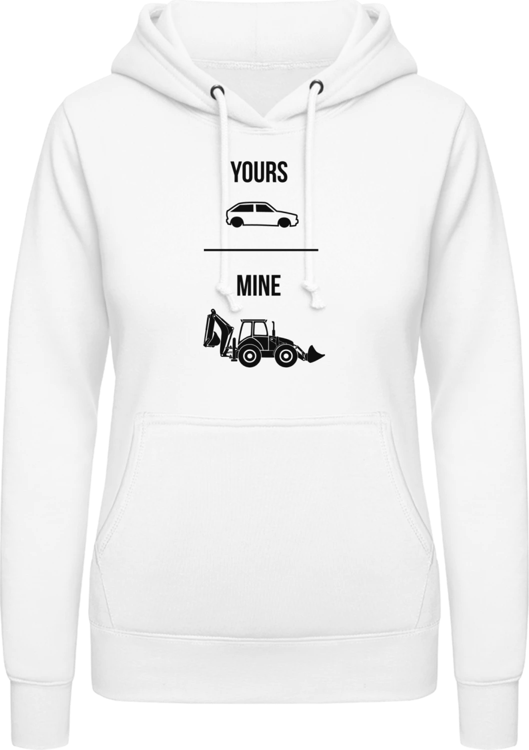 Auto vs Traktor - Arctic white AWDis ladies hoodie - Front