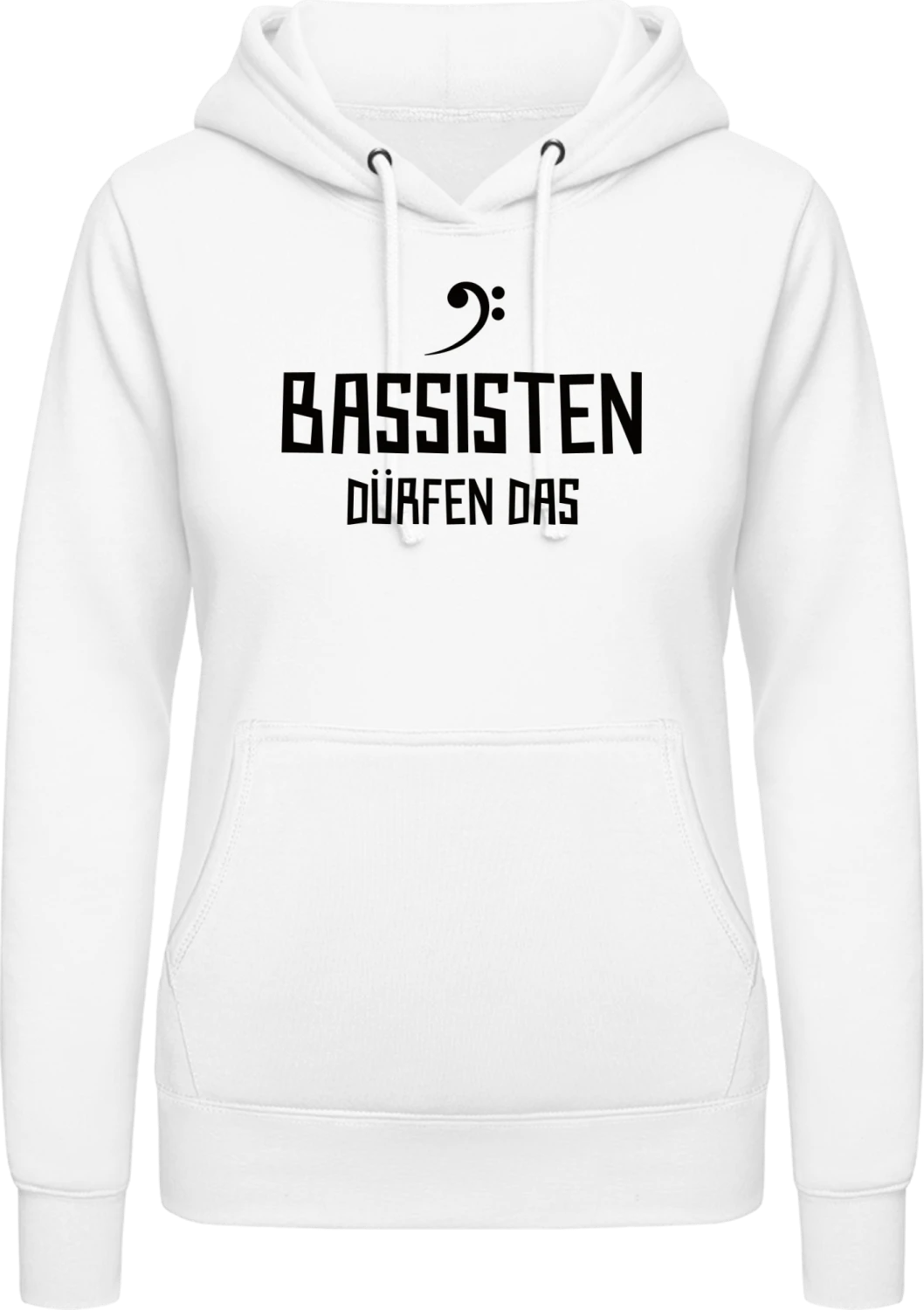 Bassisten dürfen das - Arctic white AWDis ladies hoodie - Front