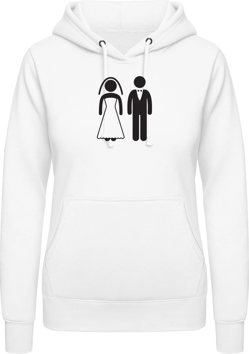 Groom And Bride - Arctic white AWDis ladies hoodie - Front